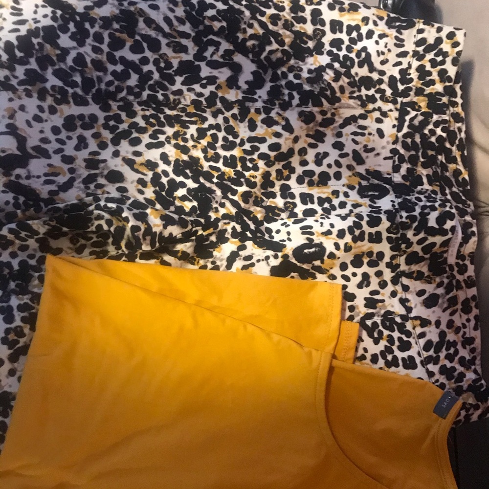 Leopard print pants and top set